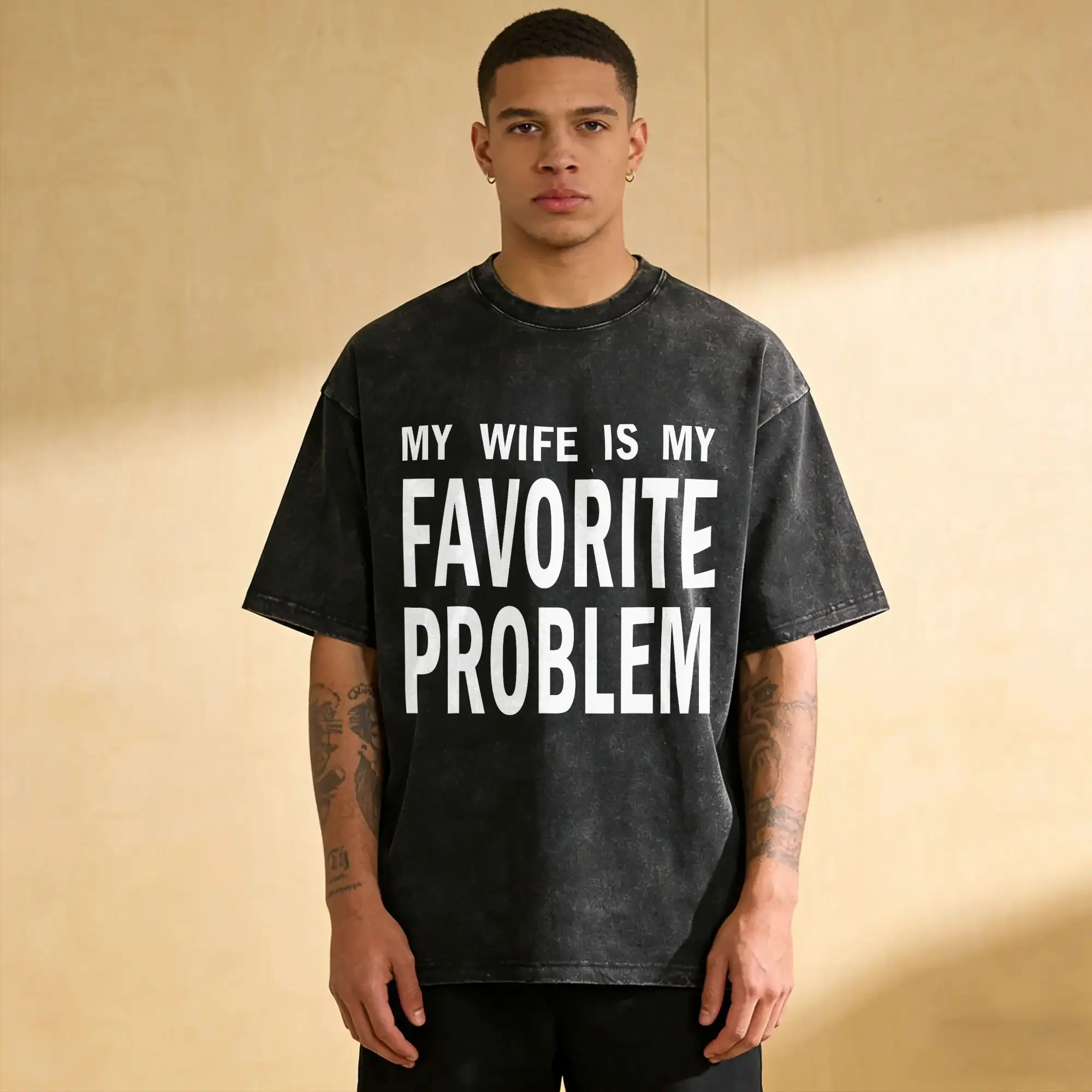 My Wife is My Favorite Problem Funny T Shirt Summer  Street Style T Shirts Casual Trending Tshirt For Men Short Sleeves Loose