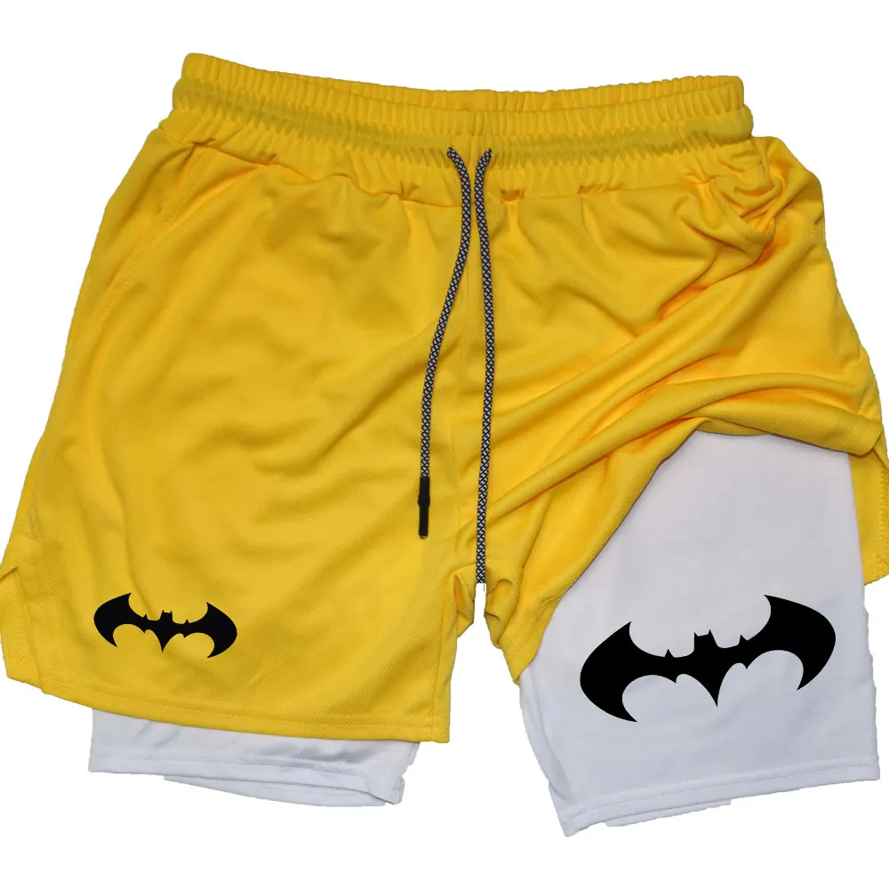 

Gym Shorts Men Double-deck Workout 2 In 1 Quick Dry Training Short Pants Fitness Jogging Running Y2K Sportwear