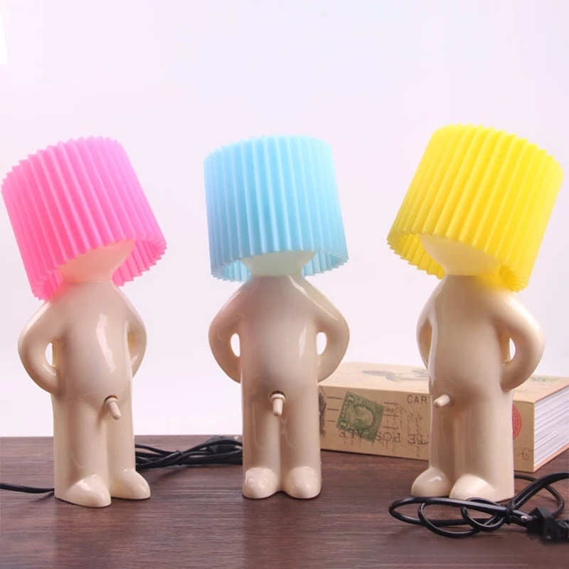 Naughty Boy Mr.P A Little Shy Man Creative Lamp Small Night Light Desk lights home decoration nice gift