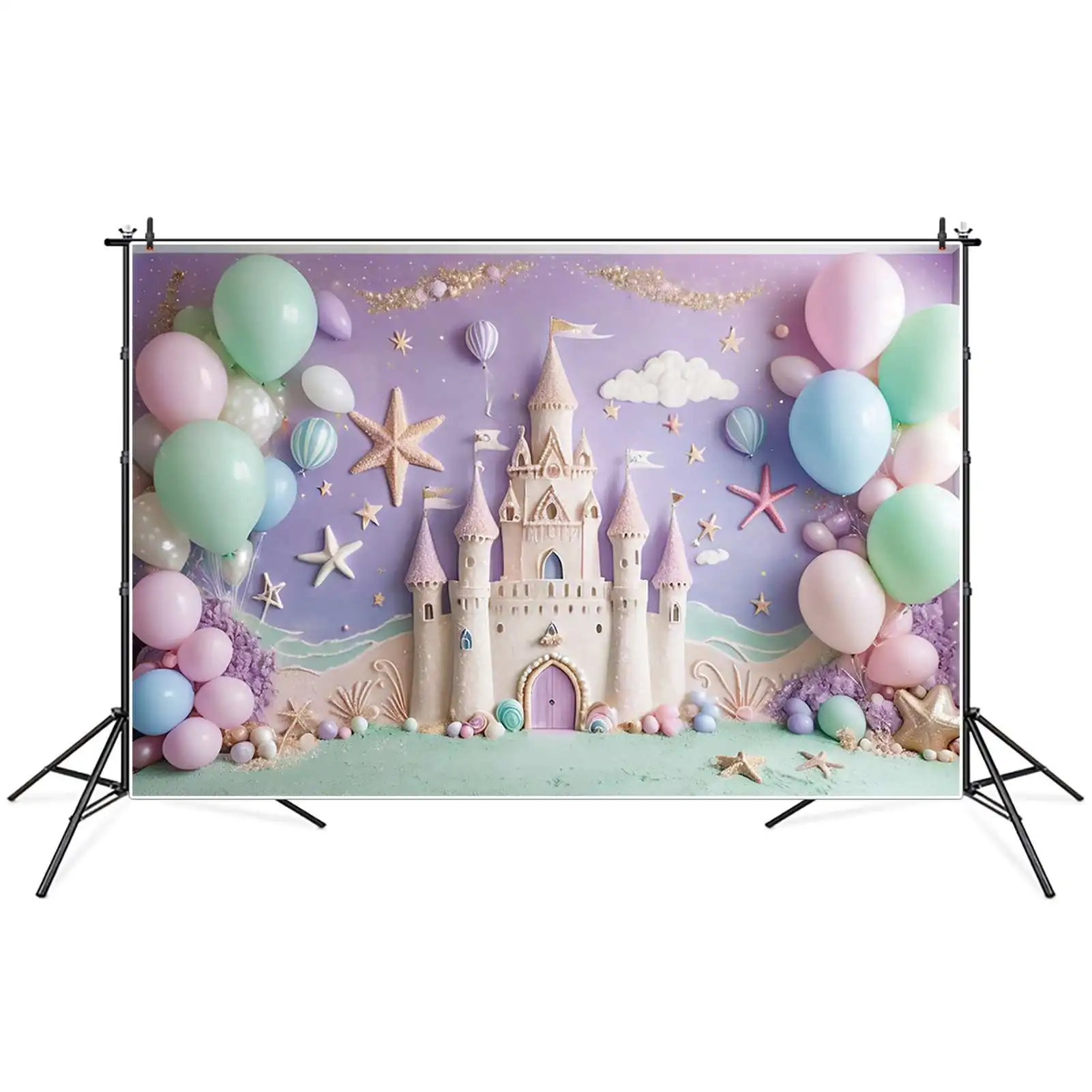 MOON.QG Mermaid Princess primo compleanno sfondo ragazze Beach Ship Boat fondali personalizzati decorazione per feste puntelli fotografici