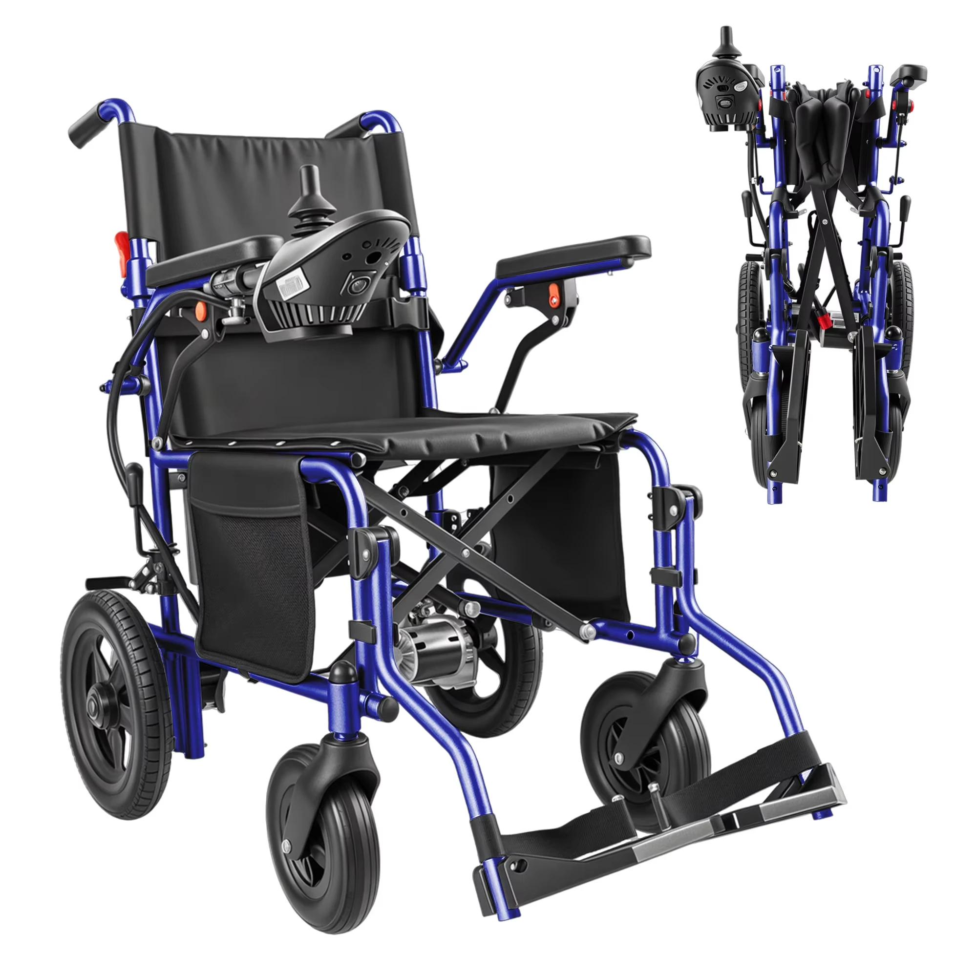 ZygenAir 500W Elektrische Opvouwbare Rolstoel, Maximaal Draagvermogen tot 150KG, 13Ah Lithium Batterij, 24km Bereik, Eenvoudig Opvouwbaar en Transporteerbaar