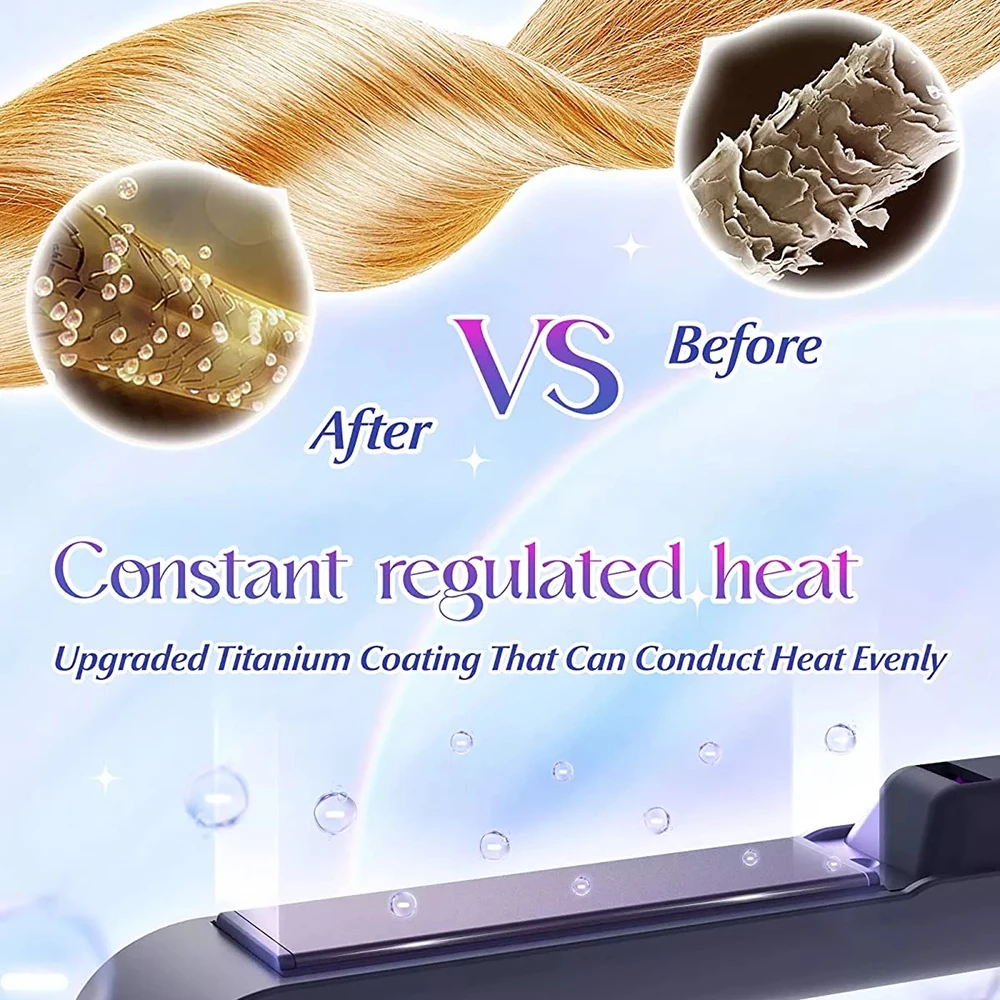 حديد مسطح 2 في 1 ثلاثية الأبعاد العائمة لوحة الأسطوانة 5000mah مكواة فرد الشعر اللاسلكية المحمولة بكرة الشعر اللاسلكي سريع التدفئة الرطب الجاف