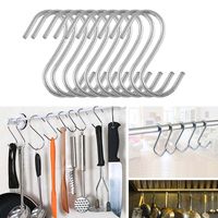 5Pcs S Shaped Hook Kitchen Household Hanger Storage Holders Organizer Stainless Steel Hooks Bathroom Storage Holder Rack