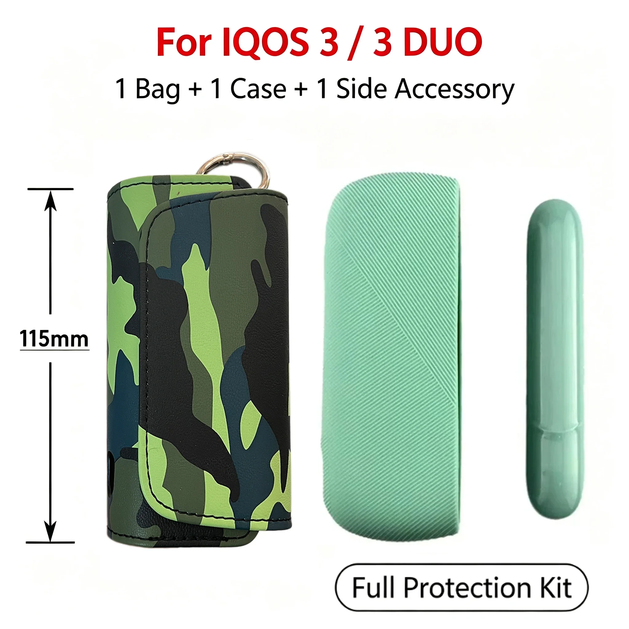 Set Side Cover Full Protective Case for IQOS 3 DUO Case for IQOS 3.0 Case E Cigarette Accessories Camouflage PU Leather Bag