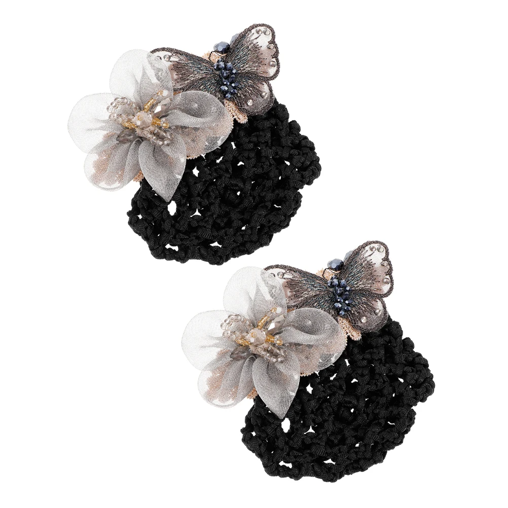 

2 шт., сетка для булочек для женщин и девочек, элегантный чехол для булочек для волос, мягкий стильный большой размер, медсестра, стюардесса, вечеринка, выпускной