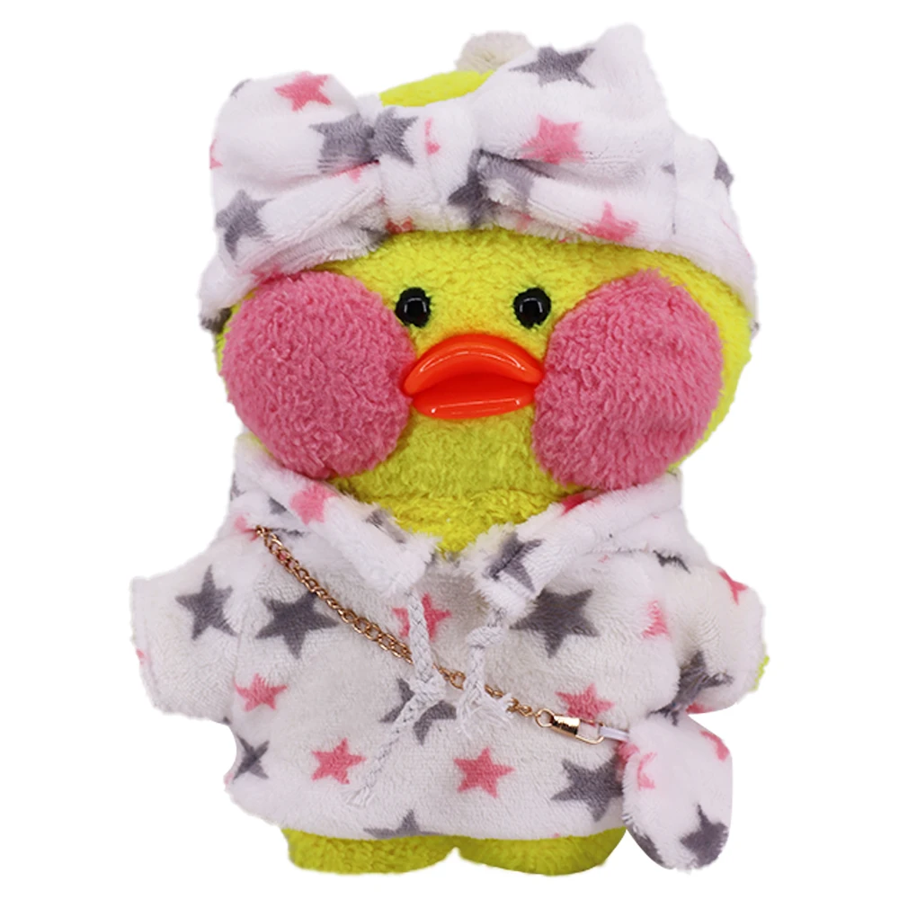 Lalafanfan-Yellow Duck Doll Clothes Acessórios, Plush Animal Clothes, Kawaii Hoodie, Sweater Bag, Óculos, Crianças Presentes, 30cm