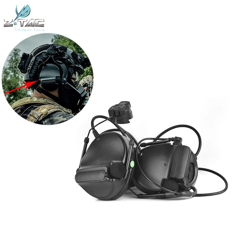 Z-TAC Tactical zPeltor ComtacIII Headset for FAST Helmet Adapter Holder Set Softair Noise Reduction Pickup Army Helmet Headphone