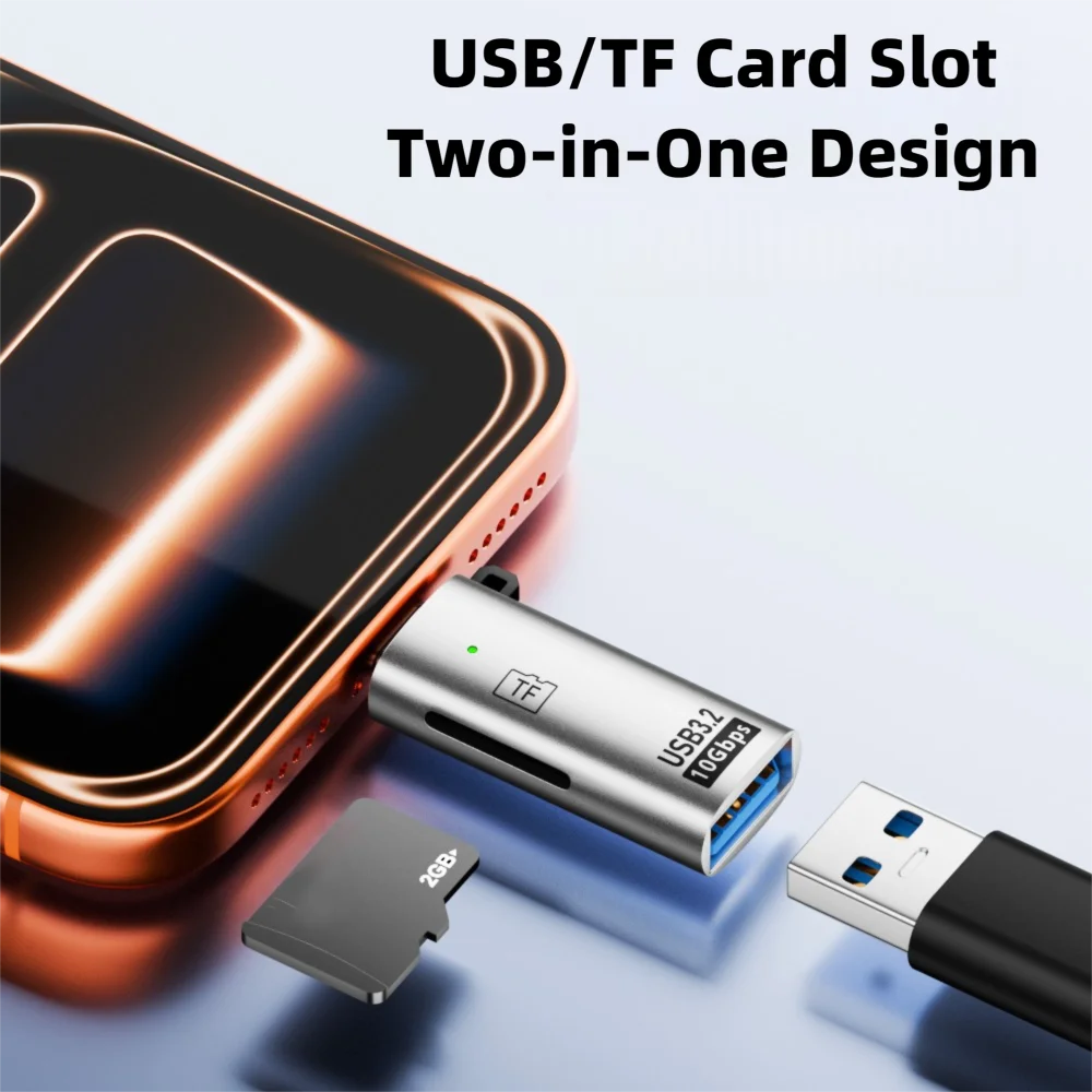 USB-C Card Reader Adapter Type-C to TF Memory Card USB3.2 High Speed Transfer USB2.0 OTG Converter for Phone PC Laptop Tablet