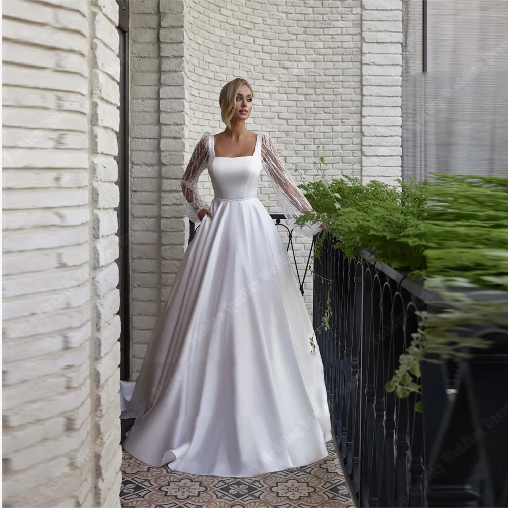 Eleganckie seksowne suknie ślubne bez rękawów dla kobiet Sweetheart A-Line suknie ślubne pełne wdzięku mopem długość księżniczka Vestidos De Novias