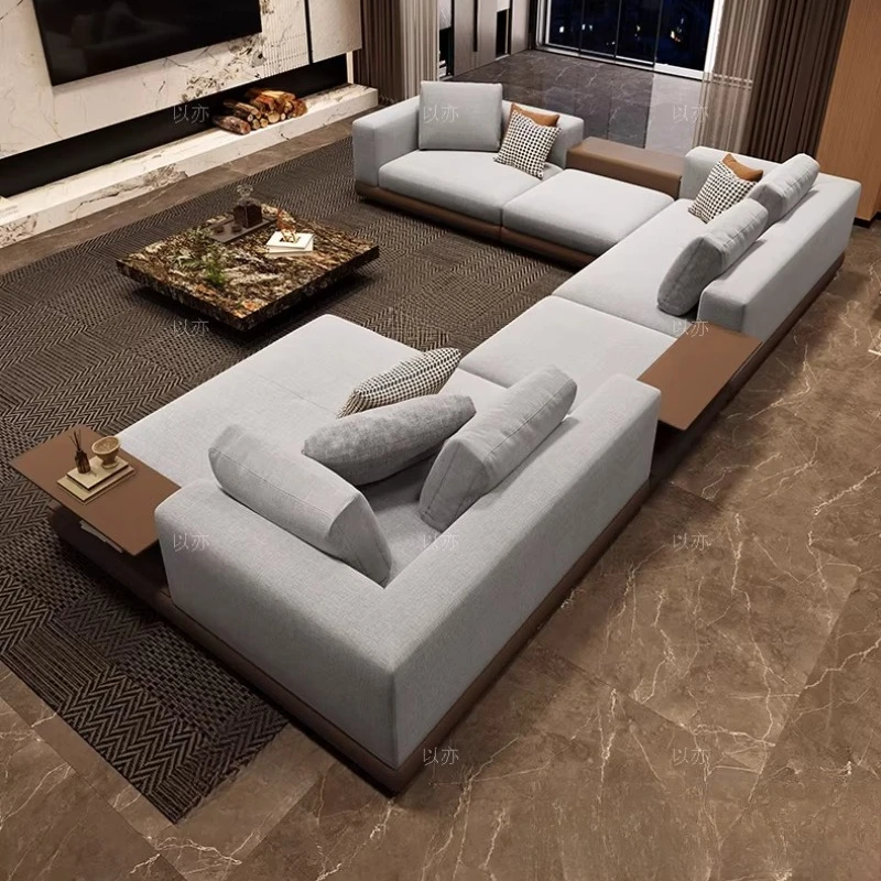 Designer Lazy Fabric Sofa Armchair Velvet High-end Living Room Corner Sofa L-shaped Multi-position Armchair Couch Furniture