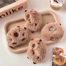 1PCS Cute Cartoon Capybara Plush Doll Brooch Creative Fluffy Animals Stuffed Badge Pin Bag Decoration For Women Birthday Gift