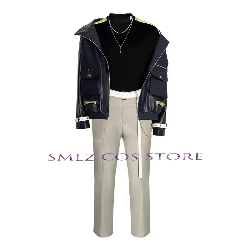 Costume Anime PJSK Flame Shinonome Akito Cosplay Akt Wig Coat Top Pants Uniform Set Party Play Outfits Clothing for Man