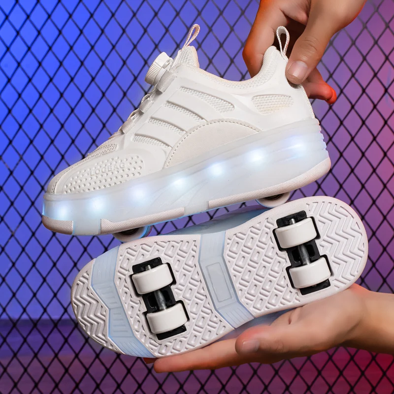 

Kids' Roller Sneakers: 8-Wheel Wheeled Shoes, 4-Wheel Invisible Roller Skates – Boys', Girls' Student Shoes