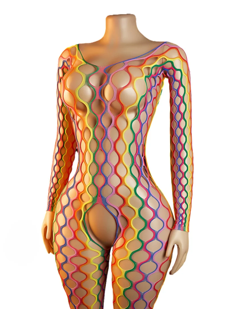 Colorful Music Festival Hollow out Jumpsuit - Vibrant Festival Wear for Women