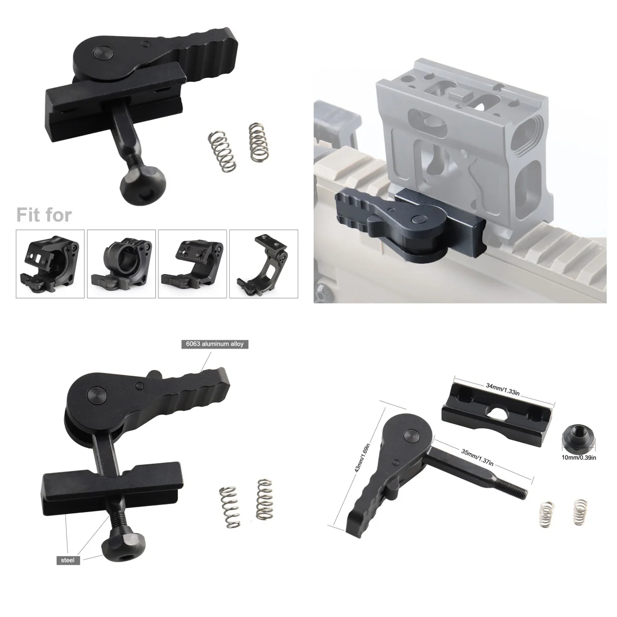 Aluminum Tactical FAST QD Lever For FTC OMNI And FTC Optics Red Dot Sight Mounts Airsoft Hunting mount Plate