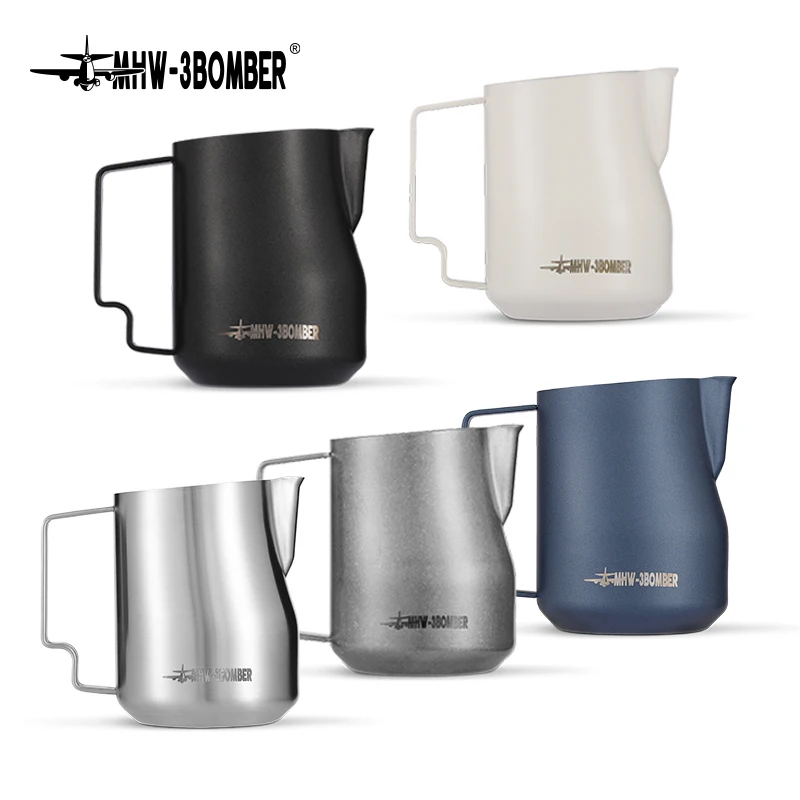 

MHW-3BOMBER кувшин для вспенивания молока 350/450/520 мл чашка для вспенивания молока кувшин для эспрессо на пару кувшин для вспенивания молока из нержавеющей стали