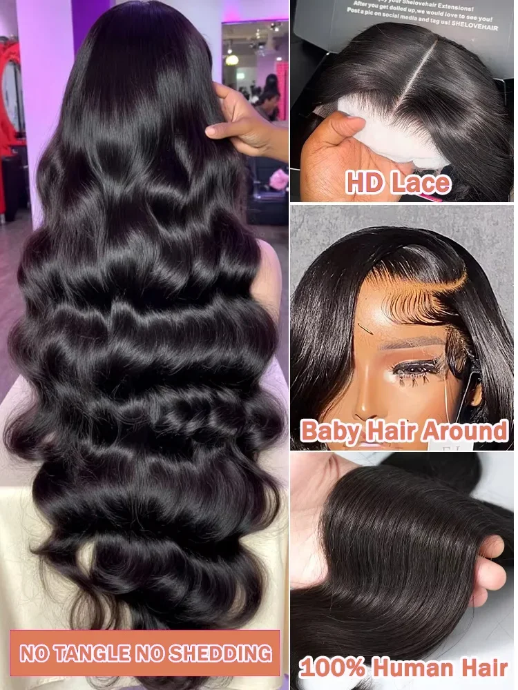 30 40 Inch Body Wave Wigs Human Hair 13x4 13x6 HD Lace Frontal 100% Human Hair Wig For Black Women