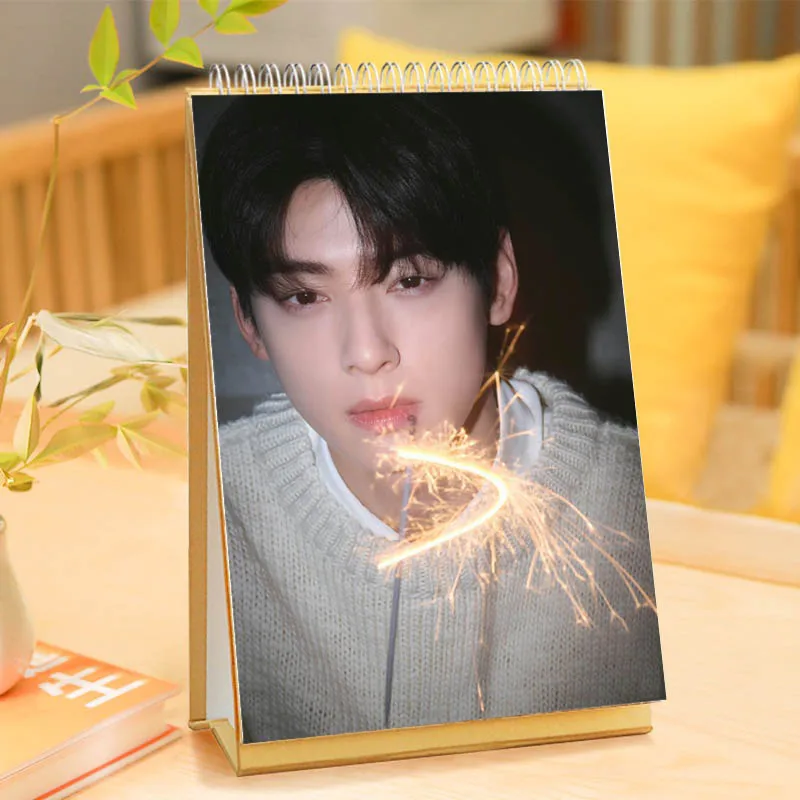 2025Year Cha Eun-Woo 13pages Desk Calendar Planner Desktop Ornaments Decoration