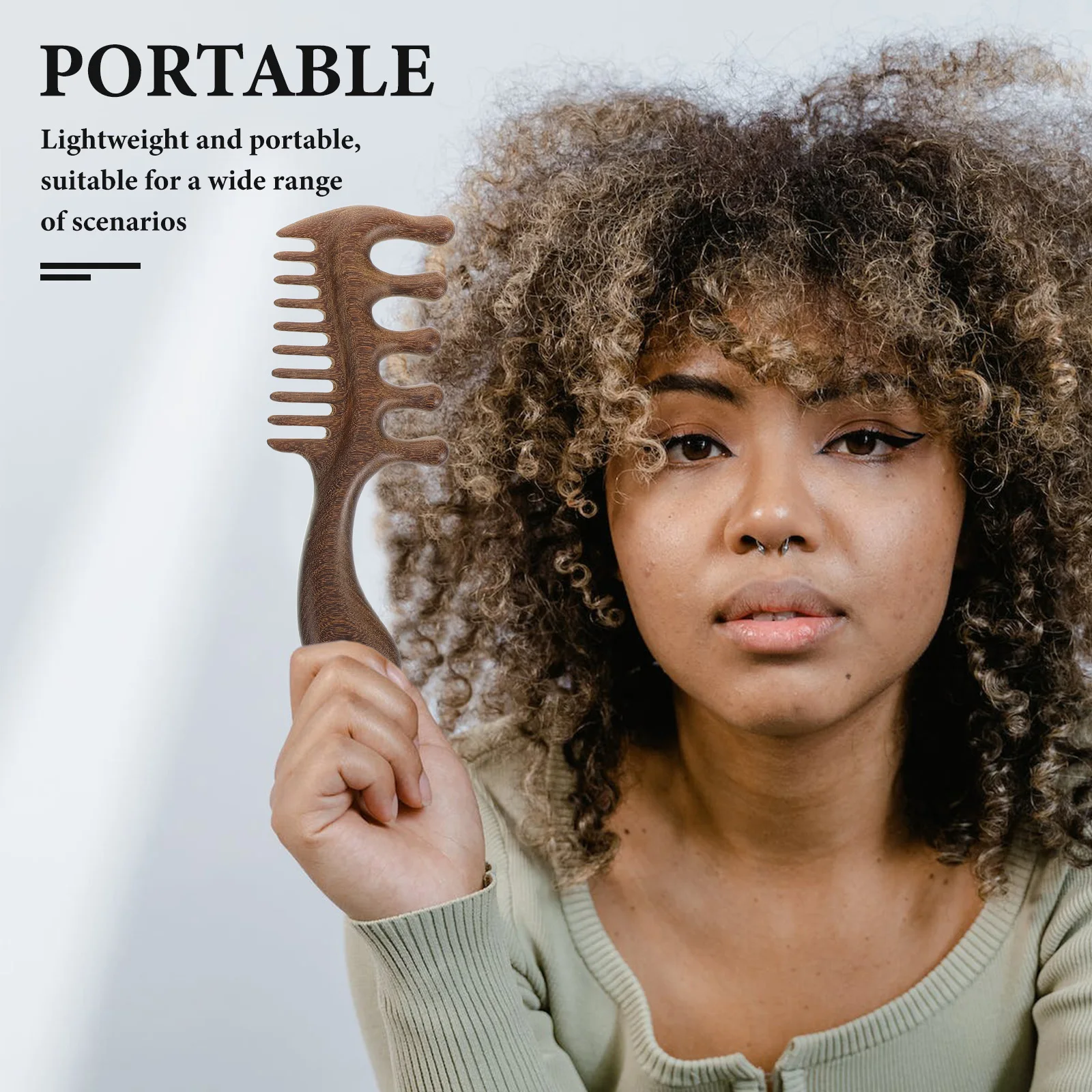 

2 Pcs Meridian Handmade Gua Wide Tooth Durable Wooden Scalp Comb Scalp Massager Wooden Comb Portable Daily Use