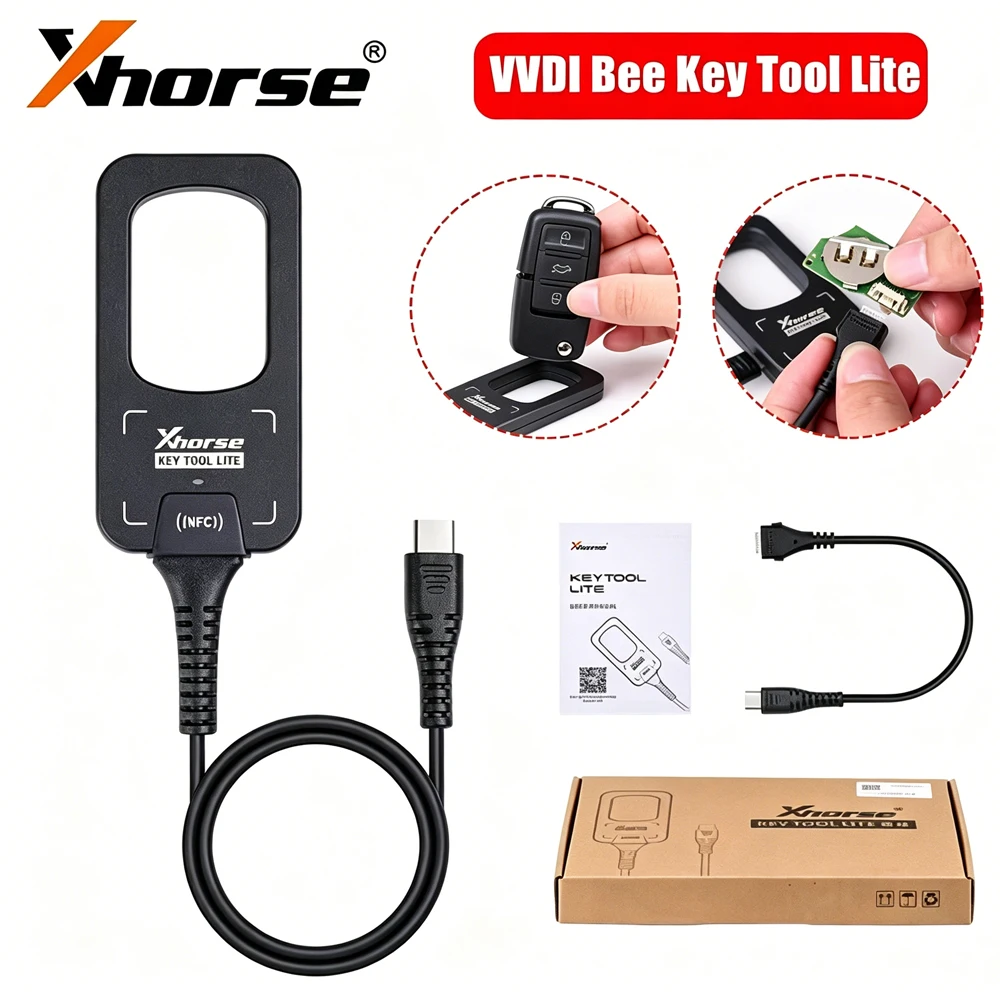 Xhorse VVDI BEE Key Tool Lite Frequency Detection Transponder Chip Clone With 6PCS B5 XKB501EN Wired Remotes Key Support Android