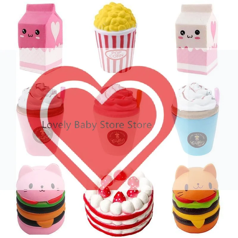 

【BS】Cute Cartoon Food Toys Slow Rising Soft For Kids Stress Relief Party Gifts Desktop Decoration