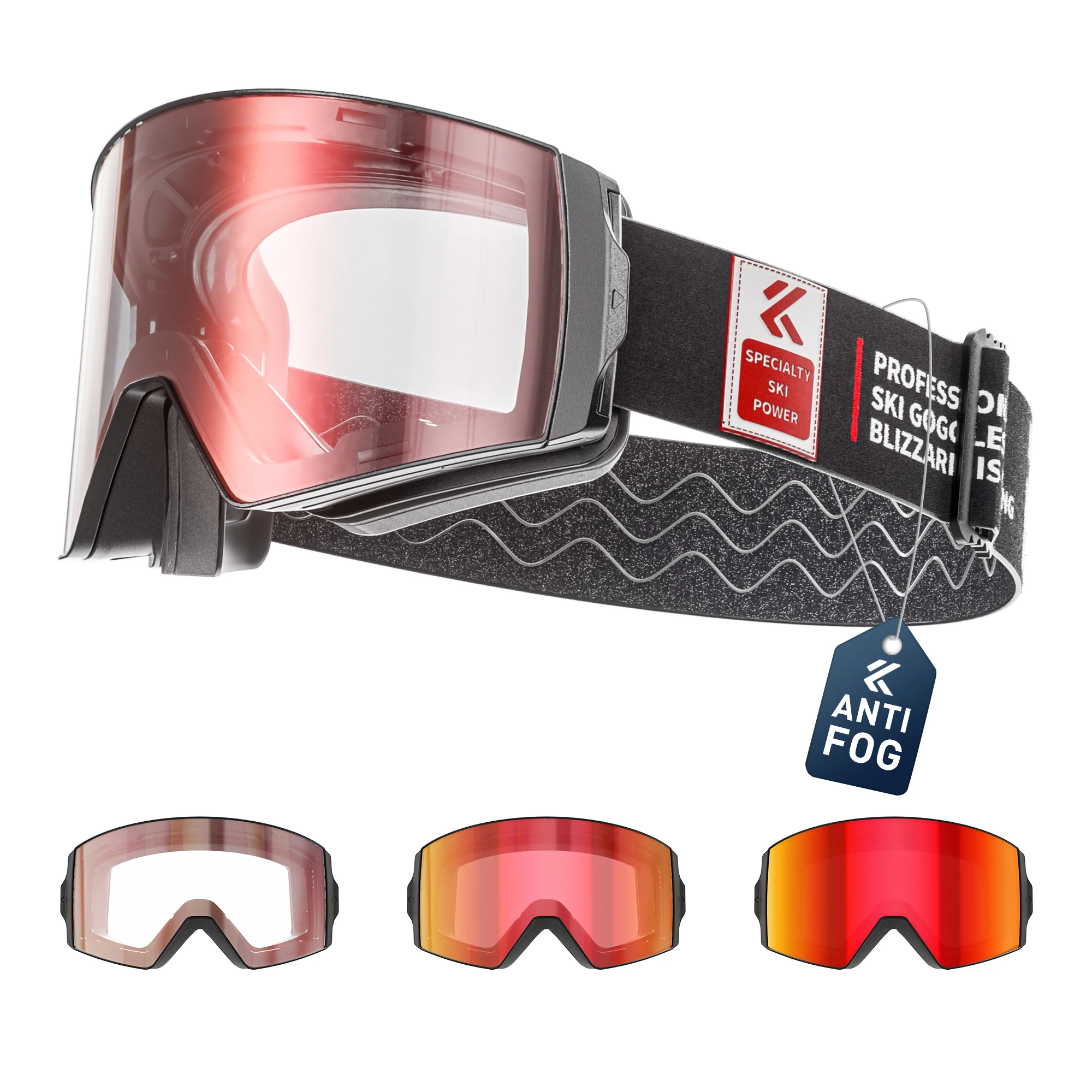 

KAPVOE фотохромная маска для лыжного сноуборда, мужские очки с защитой UV400, женские очки с магнитным притяжением, противотуманные лыжные очки