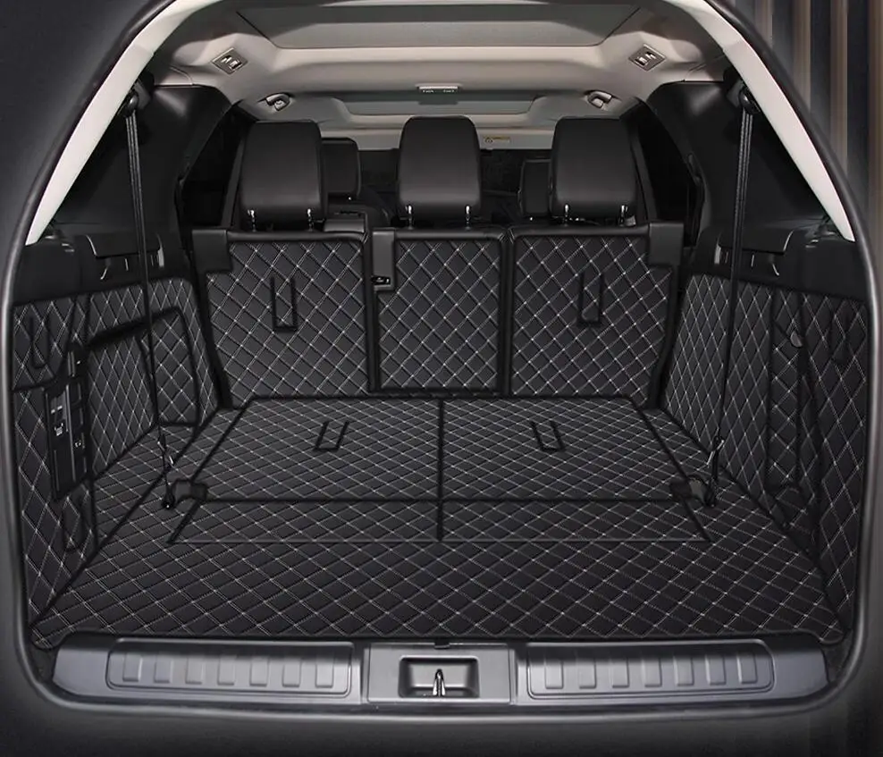 

High quality! Full set car trunk mats for Land Rover Discovery 5 2025-2017 7 seats durable cargo liner mat boot carpets cover