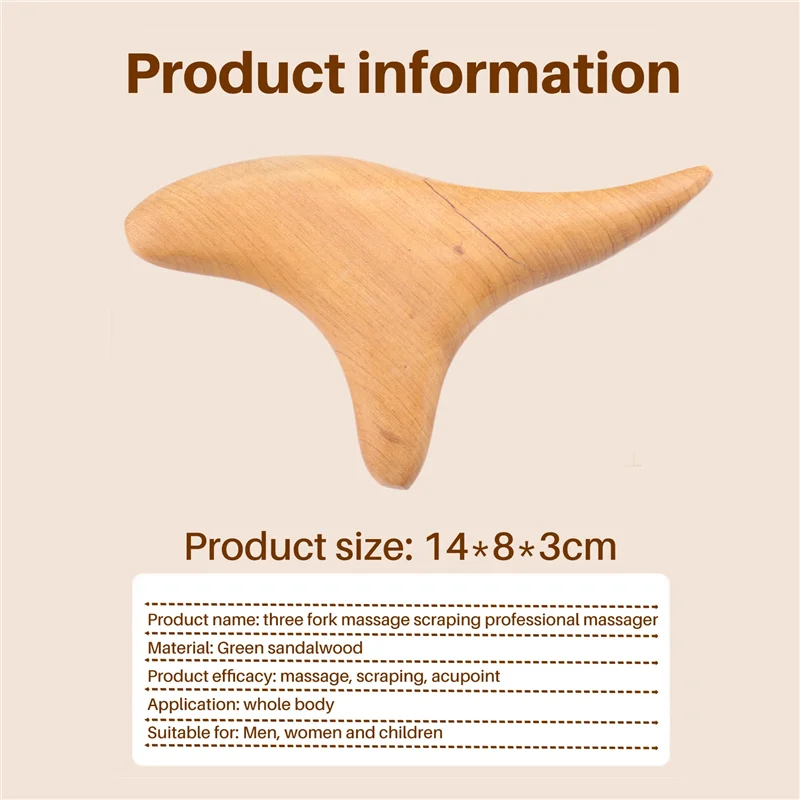 AA20-Wooden Body Foot Neck Relax Blood Circulation Massager Triangular Spa Reflexology Massage Stick Tool