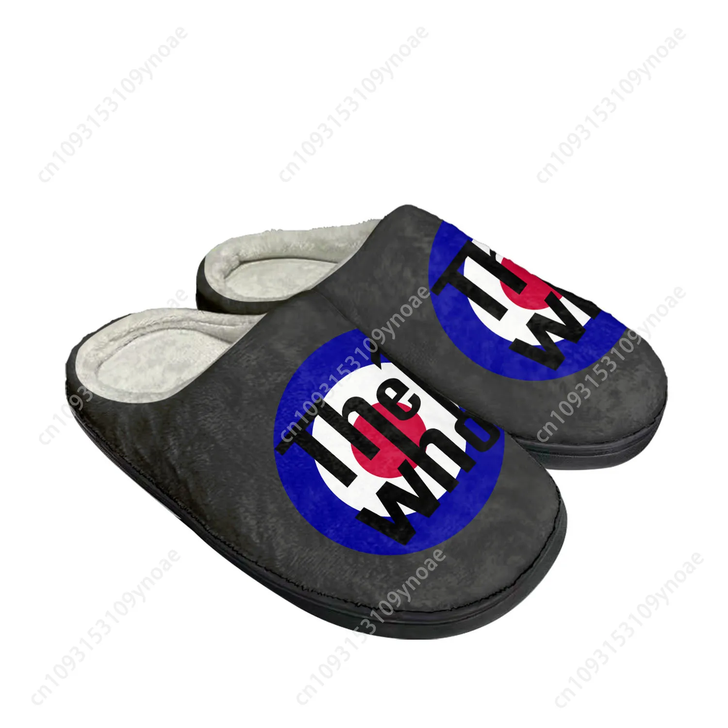 

The Who Pop Rock Band Home Cotton Custom Slippers Mens Womens Sandals Plush Bedroom Casual Keep Warm Shoe Thermal Slipper Black