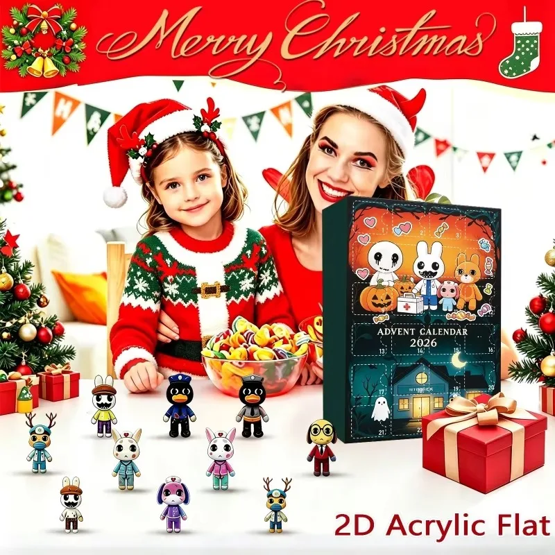New Animal Hospital Advent Calendar Acrylic Pendant Toy Animal Hospital Anomaly Christmas Countdown Advent Calendar Gift 24 Days