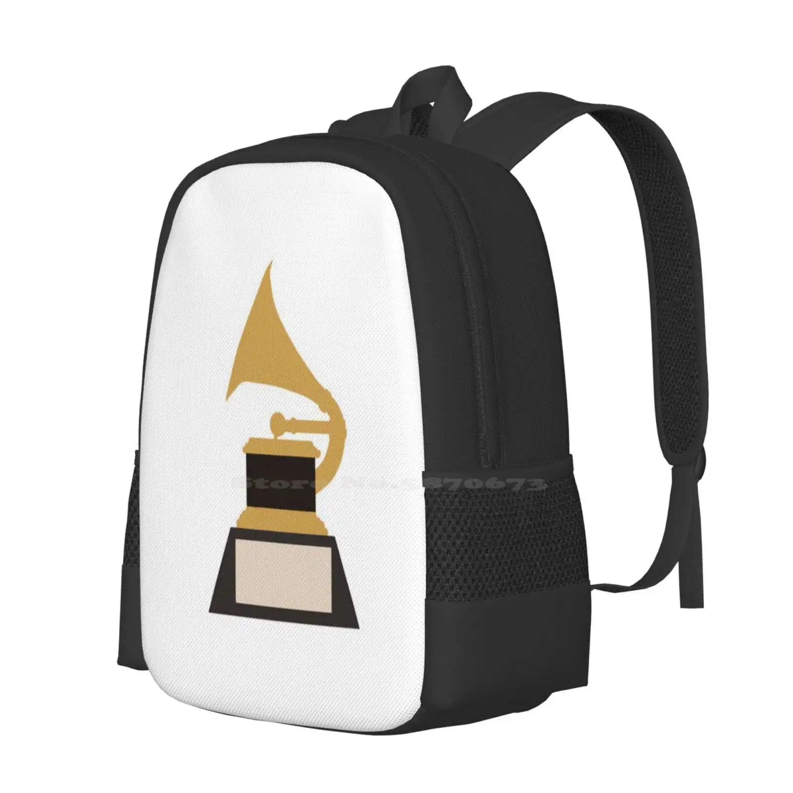 Bolsa Escolar con diseño de patrón de premio Grammy, bolsa de premios minimalistas simples de oro 2021, ganador de música