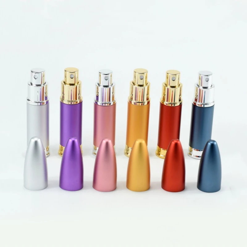 1Pc 10Ml Draagbare Mini Lege Parfum Glazen Fles Reizen Aluminium Spray Verstuiver Navulbare Cosmetische Containers Spuitpomp