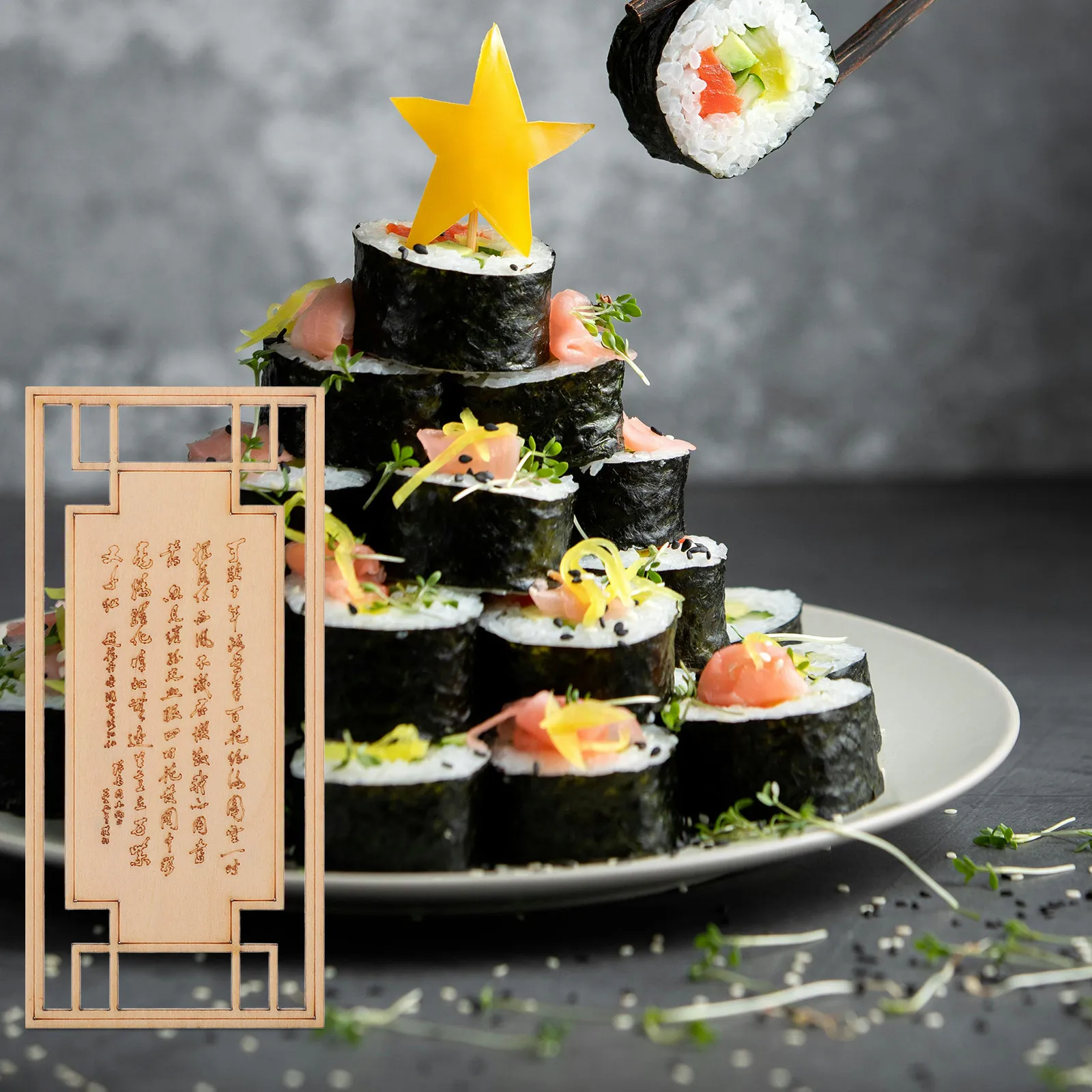 Sashimi Screen Decor Sushi Plate Layout Cold Dish Screen Ornament Reusable Japanese Style Dining Table Decorative Sushi Plate