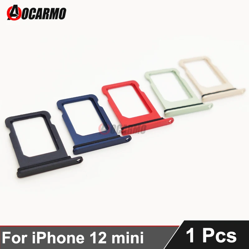 For Apple iPhone 12 mini Single SIM Card Tray Holder Slot Drawer Black White Red Green Blue Replacement Parts