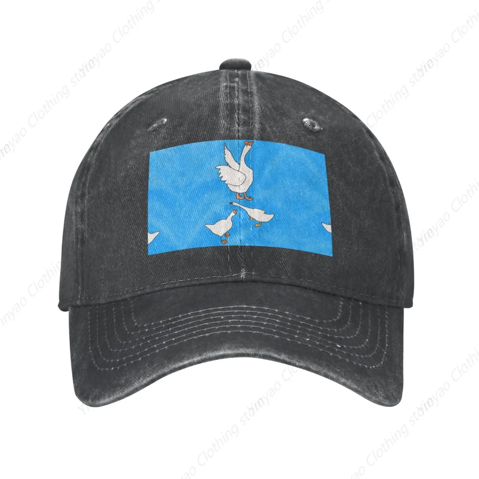 

Fun Animal White Goose Pattern Cowboy Hat Men's and Women's Fashion Gift Outdoor Sports Baseball Hat Adjustable Truck Hat