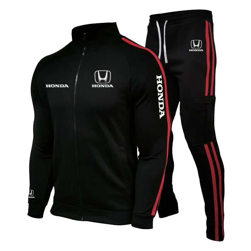 

Honda's new couple riding suit, outdoor sports casual zipper shirt, Honda printed men's racing suit with simple design and comfo