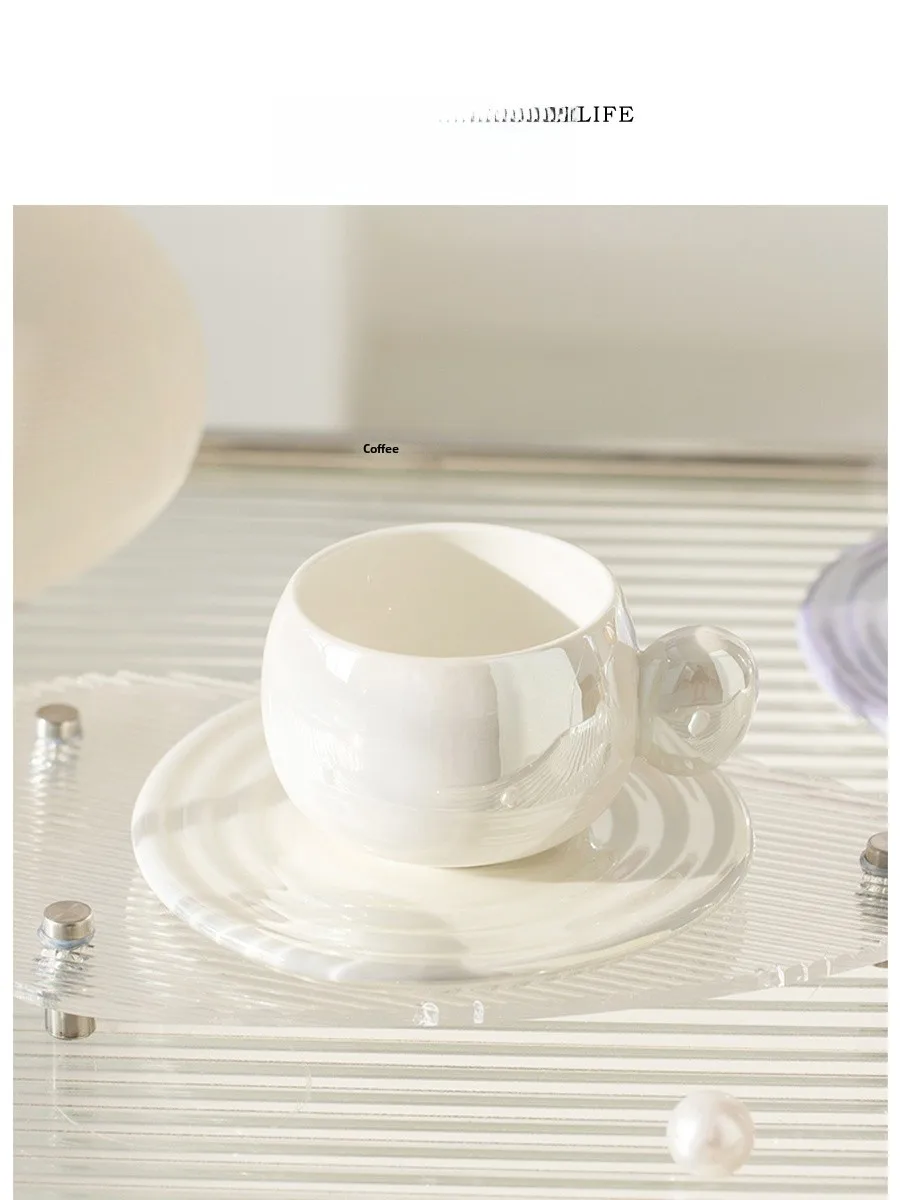Tlife Ceramic Coffee Cup And Plate Set Fine Porcelain Mug Gift Blue Indigo Single Ear Handle No Pattern Chinese Style