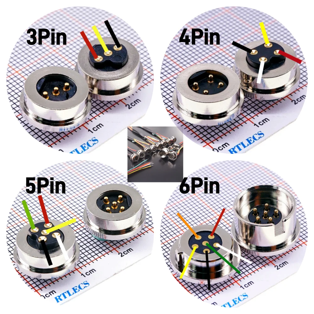 1 paar 2/3/4/5/6Pin Wasserdichte Hohe Strom Magnet Saug Frühling Pogo pin Männlich Weiblich Sonde DC Power Lade Magnetische Stecker – Detail 4