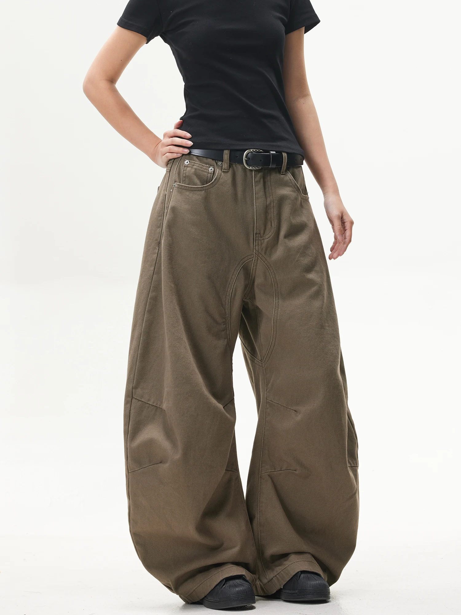 

Wild Design Sense Wide Leg Jeans Women's Vintage American Loose Couple Pants Casual Sle High Waist Long Trousers