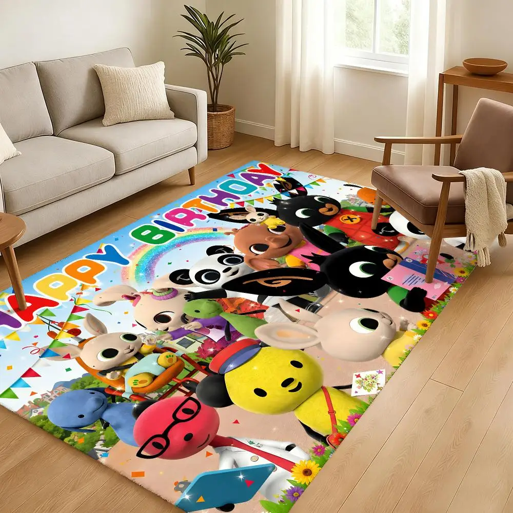 Character Bing Bunny Floor Mat Soft Thickened Absorbent Non-Slip Bedroom Living Room Door Mat Home Decor Flannel Rugs