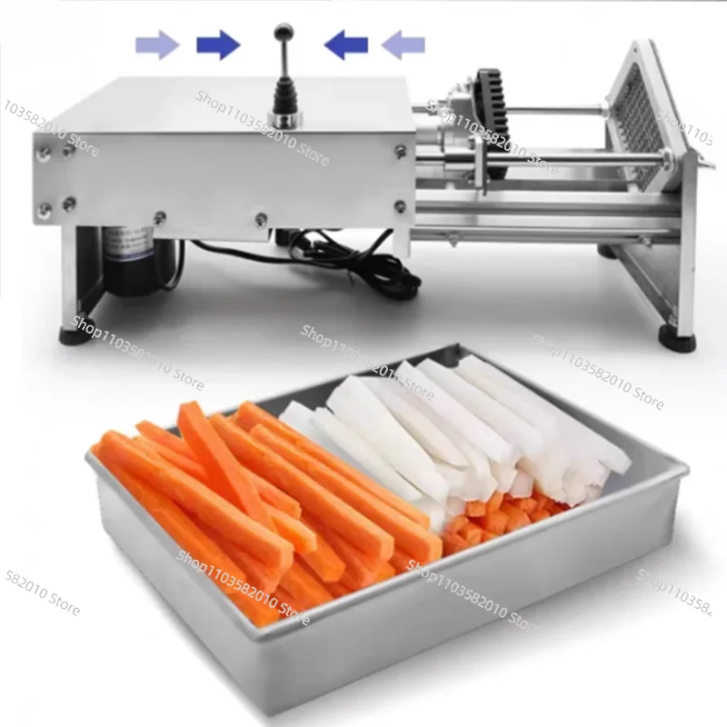Electric slicer, commercial french fry slicer, potato cucumber automatic carrot and lotus root pusher, labor-saving pusher