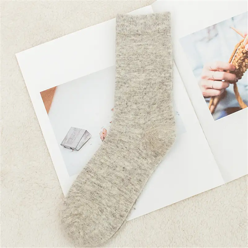 Sock Leisure Ankle Crew Fuzzy Autumn Winter Rabbit Fur Women mid-calf Thickened Warm Soft Wool Socks 8W96 - Image 13