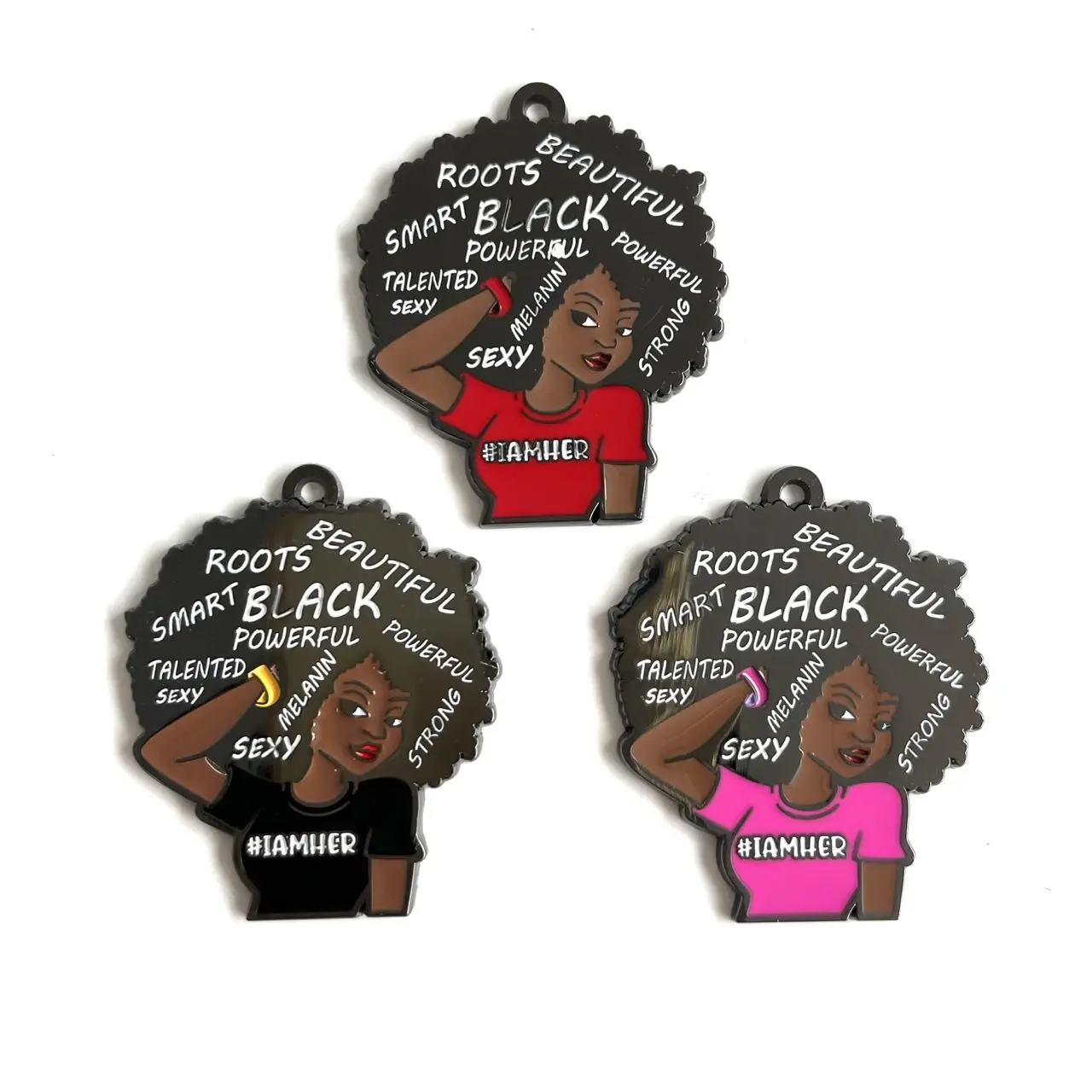 5Pcs/Lot African American Beauty Best Wishes Charms for Black History Month Jewelry Making