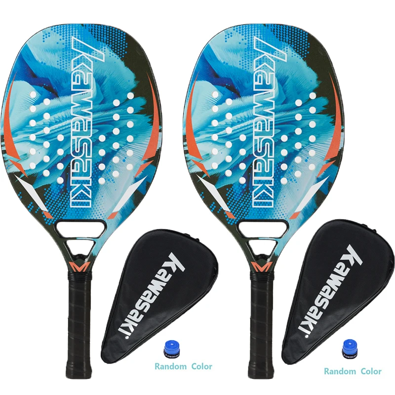 Kawasaki 2022 Padel Tennis Carbon Fiber Soft Eva Gezicht Tennis Paddle Racket Met Padle Bag Cover Beach Tennis Paddle Racket