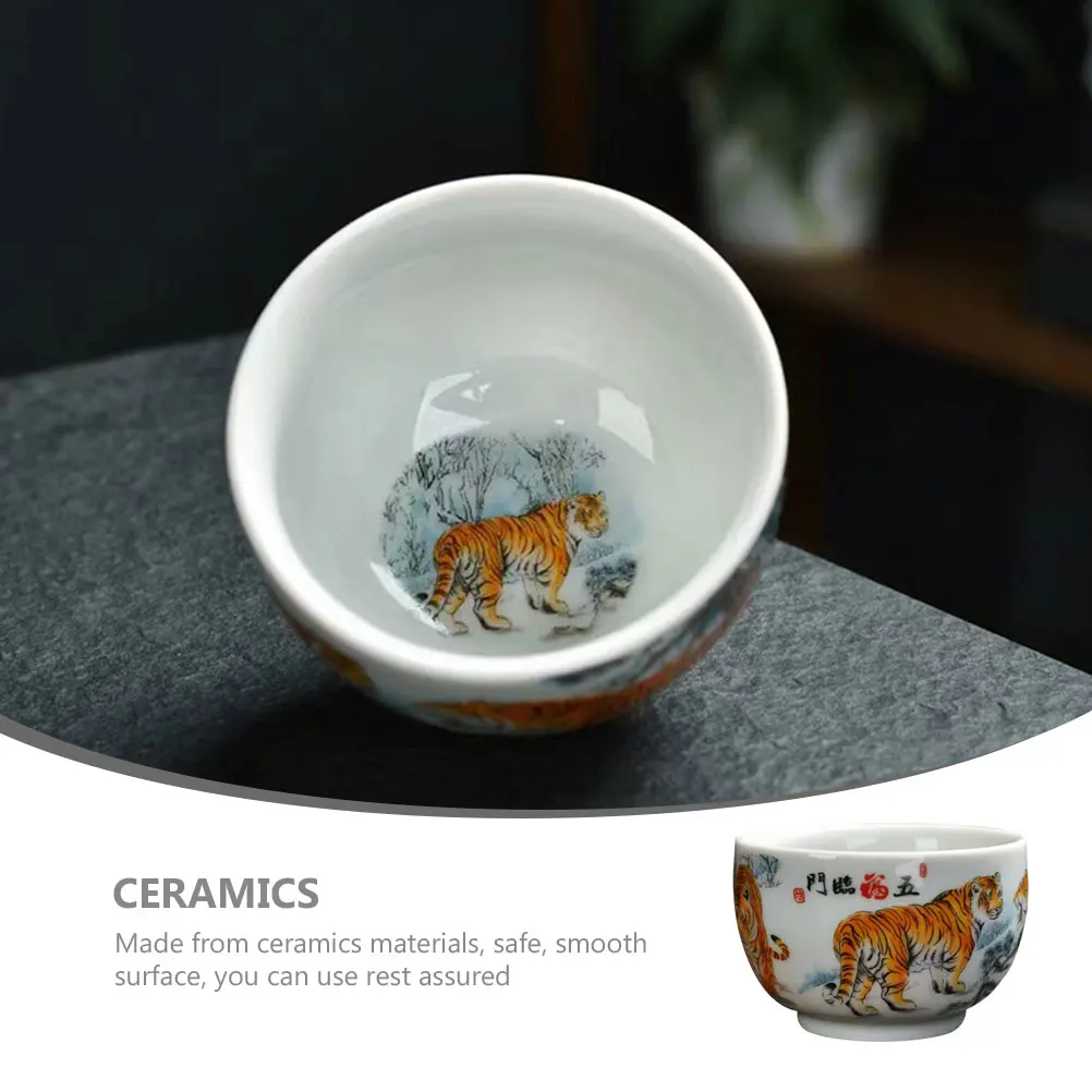 

Hand Painted Ceramic Tea Cup Small Size Comfortable Grip High Temperature Resistant for Home Tea Tasting Delicate Traditional