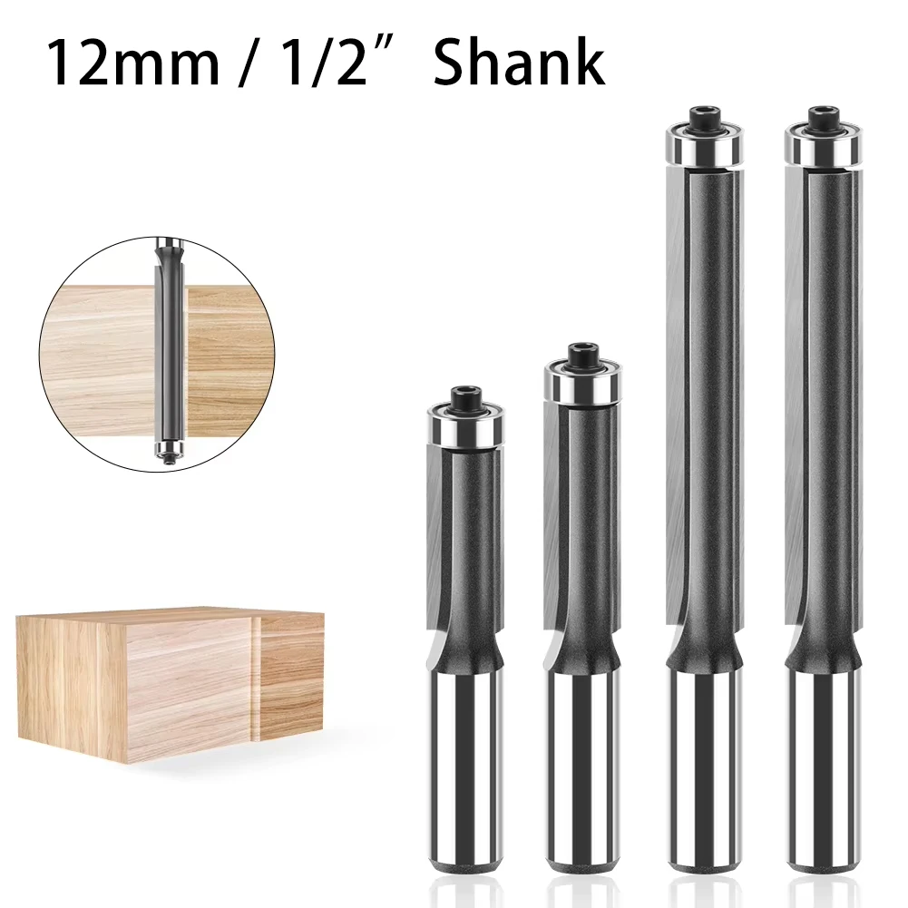 12mm 1/2-Zoll-Schaftfräser, langer, flach abgeschrägter Fräser für Holzbearbeitung, zum Kantenfräsen und Nutenfräsen von Holz