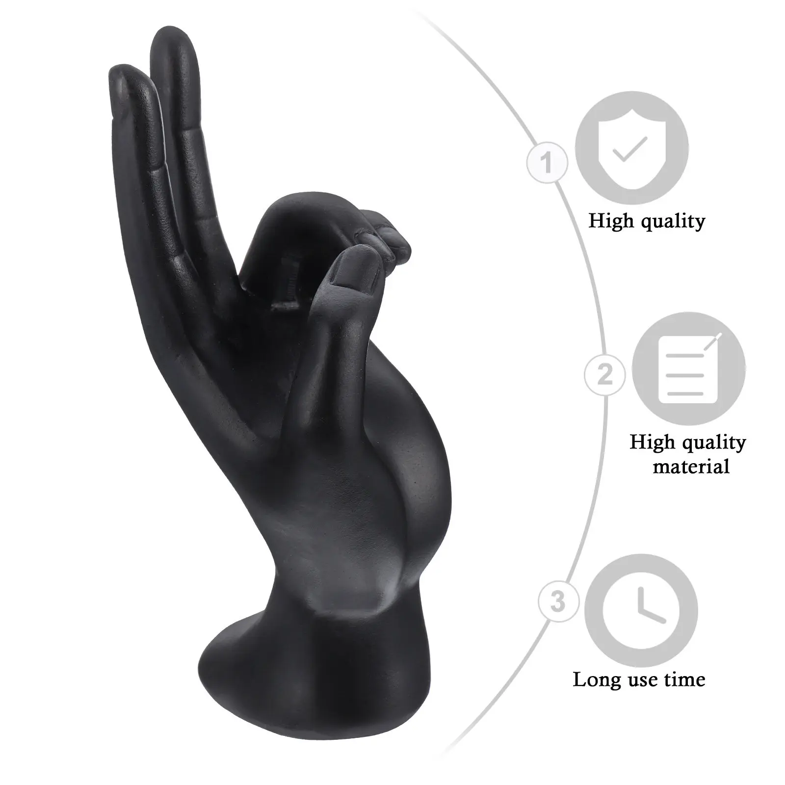 

Jewelry Display Hand Stand Ring Bracelet Holder Resin Craft Elegantly Made for Desktop Showcase Shop Home Trade Show Decor