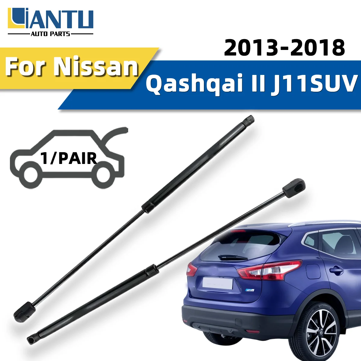 

1 пара газовых упоров (амортизаторов) багажника для Nissan Qashqai II J11 SUV 2013-2018, задний амортизатор, пружинный стержень, OE 904504EA0A