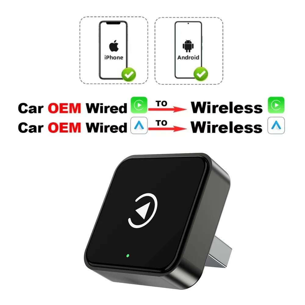 

XUDA 2026 Mini Wireless CarPlay&Android Auto Adapter 2in1 Wired to Wireless Converter Plug&Play OTA Updates Fit for 99% Original