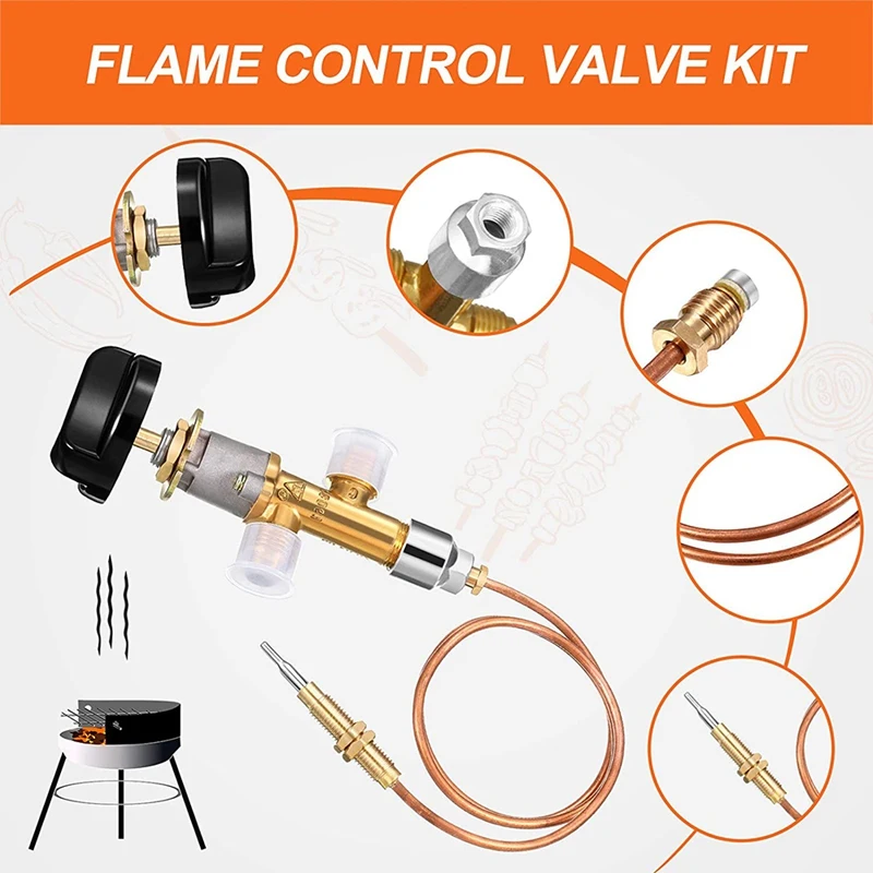 Kit de válvula de Control de seguridad contra fallos de chimenea, Gas LPG de baja presión, calentador de Gas, termopar de repuesto 5/8-18UNF